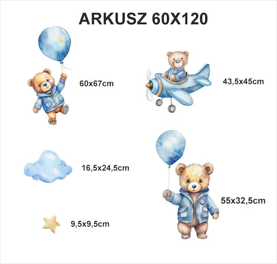 Decowalls Kinder Wandsticker Wand Leuchtend 60x120cm