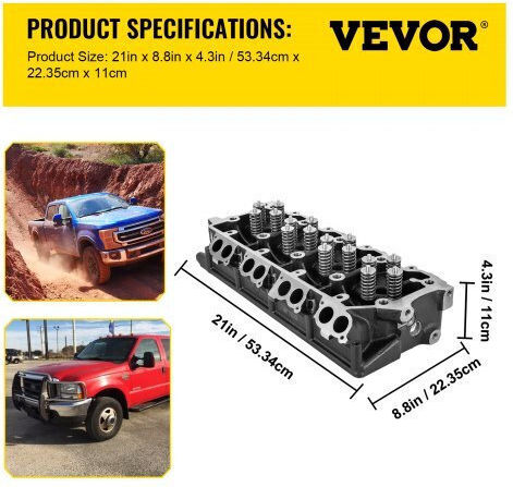 Assembled Cylinder Head Vevor 6.4l Ford F250-f550 08-10 Qmsgzc08-10ft6.4lv0
