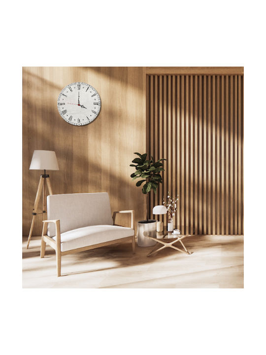 White Wall Clock Living Room Bedroom Decoration Retro Style 30cm