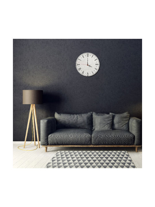 White Wall Clock Living Room Bedroom Decoration Retro Style 30cm