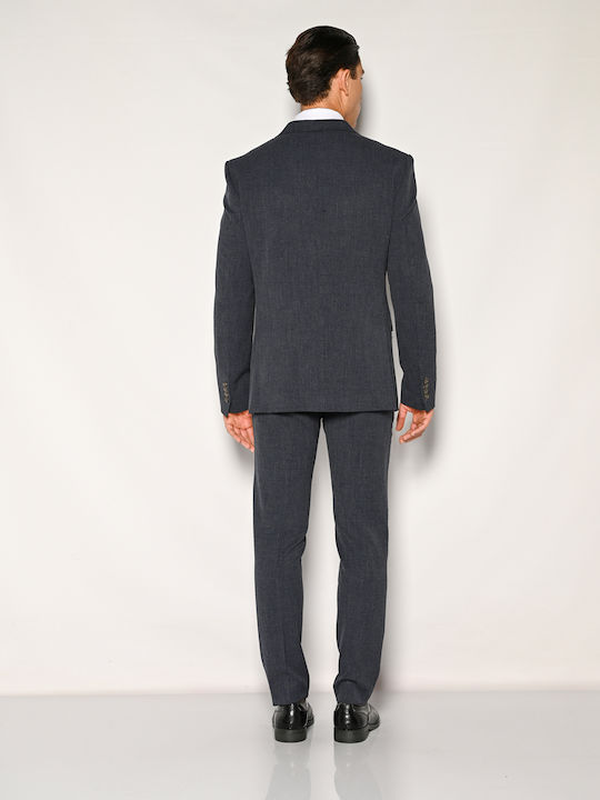 Men's Winter Suit with Vest Slim Fit Indigo