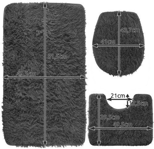 Bathroom Mat Set Gray Ruhhy 24353