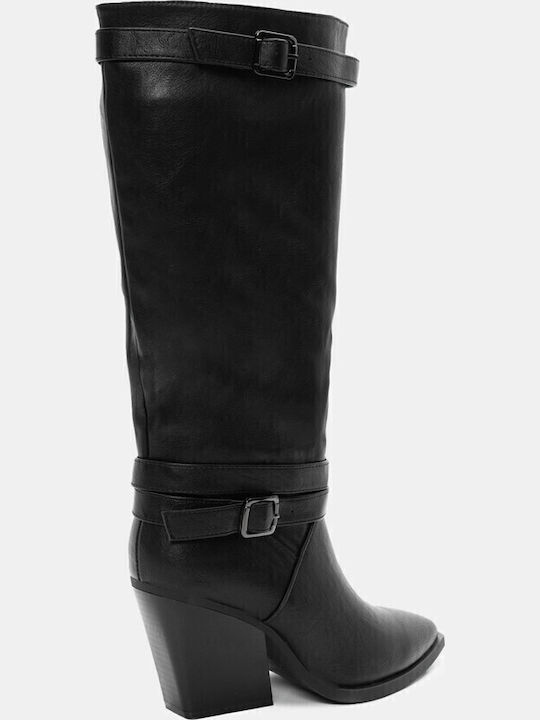 Women's Boots Cowboy with High Heel Black