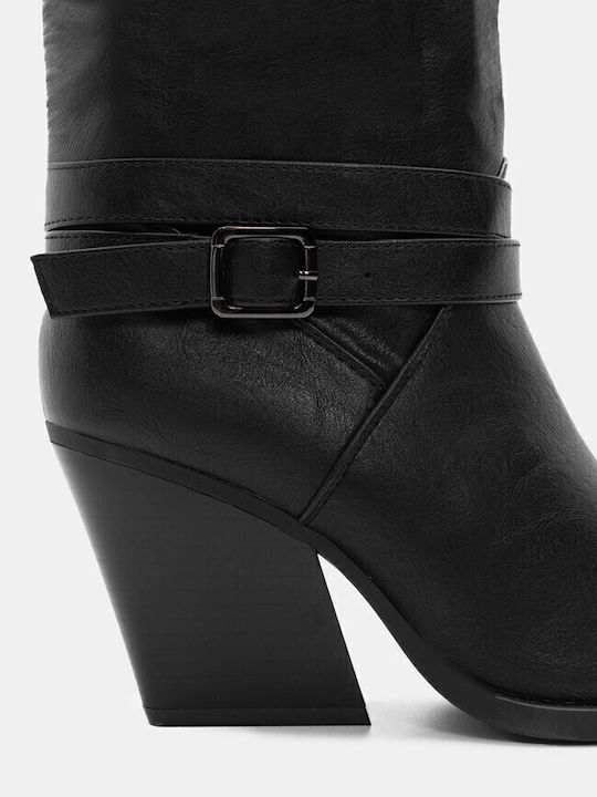 Women's Boots Cowboy with High Heel Black