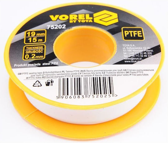 Vorel 75202 Teflon Tape 15 M Length