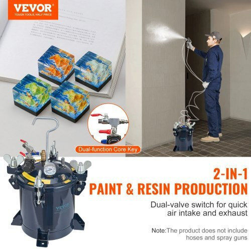 Rezervor de Presiune pentru Vopsea Vevor 10L/2.5Gal 70psi Max Pqtbdox10ldhobyecv0