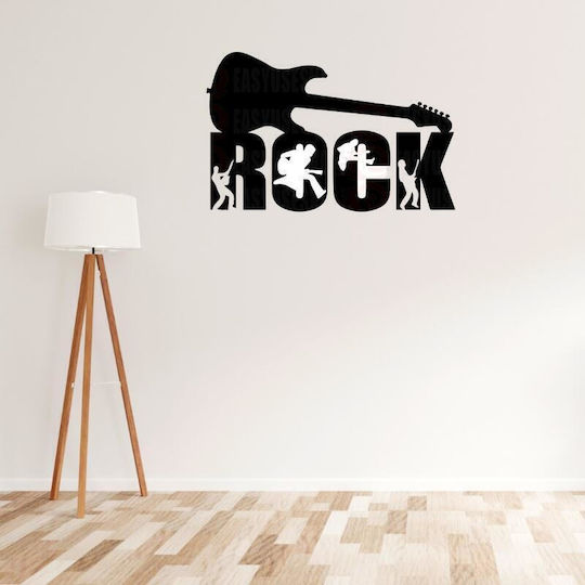 Decorațiune de Perete din Metal Chitară Rock Krodesign Kro-1256, 70 cm Lungime, Negru, 1.5 mm Grosime
