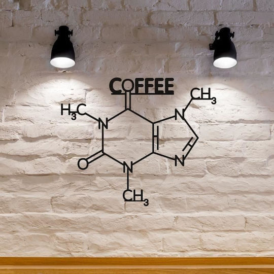 Decorațiune de Perete din Metal Krodesign Cafea Kro-1119 Dimensiune 60 Cm Negru Grosime 1.5 Mm