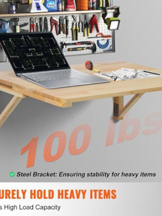 Desk made of Solid Wood Beige 80x60cm