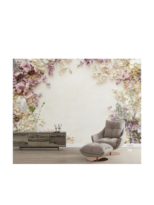 Floral Wall Mural Living Room Pastel Flowers 3D Wallpaper 260x390