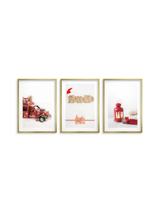 Christmas Wall Posters Christmas Lantern Retro Decorations 3x50x70