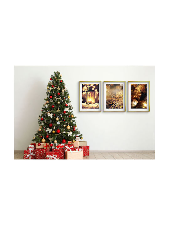 Elegant Christmas Posters Living Room Gold Wall Decorations 3x30x40