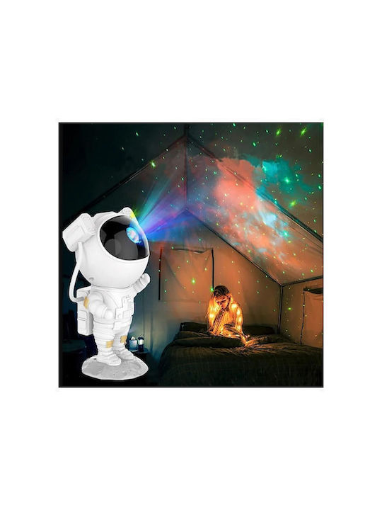 Led Kids Projector Lamp Astronaut with Star Projection White