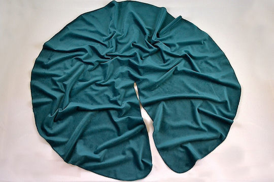 Christmas Tree Skirt Fabric Petrol Blue with Velvet Texture D90cm.