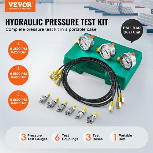 Vevor Hydraulic Pressure Test Kit Excavators Jxybz3t6g0006oe70v0