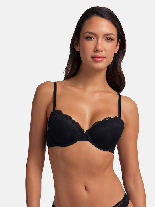 Dorina Bra with Light Padding Underwire Black-fuchsia