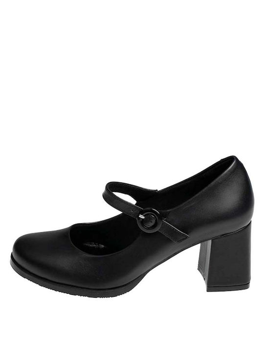 Ragazza Anatomic Leather Black Medium Heels