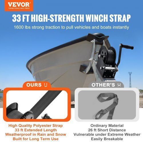 Χειροκίνητος Βίντσι Vevor 1600 Lbs Σκάφος Τρέιλερ Cysdjp1600bdkmhdev0