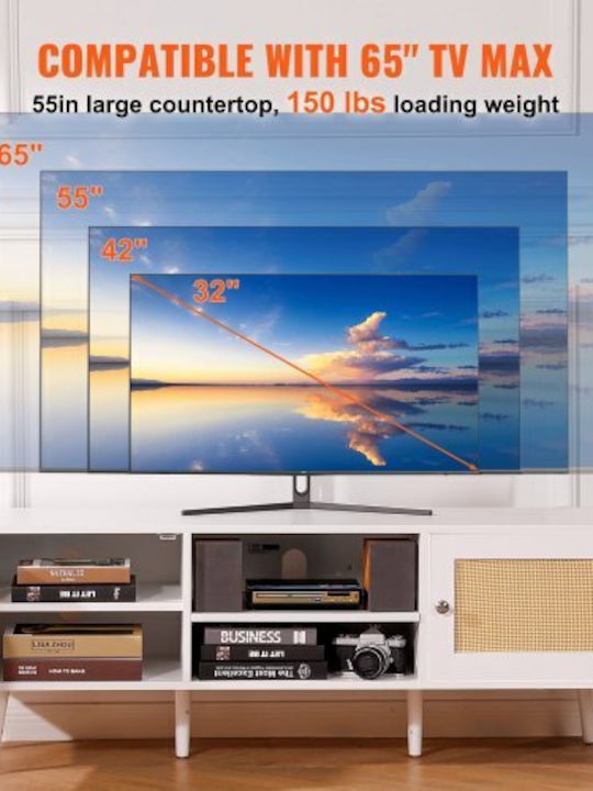 TV Stand White M140xD50xH50cm Vevor