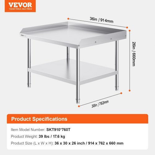 Επαγγελματικός Πάγκος Εργασίας Inox 30"x36" Vevor Εστιατόρια Cfbxggztsbt33dh2yv0