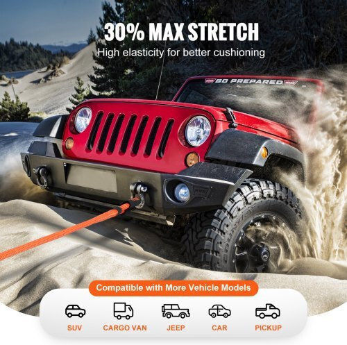 Vevor Recovery Rope 1" X 20' 38,000 Lbs Jeep Car Truck ATV UTV SUV Tractor Sznl1in20ft0hup3wv0