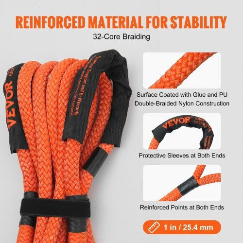 Vevor Recovery Rope 1" X 20' 38,000 Lbs Jeep Car Truck ATV UTV SUV Tractor Sznl1in20ft0hup3wv0