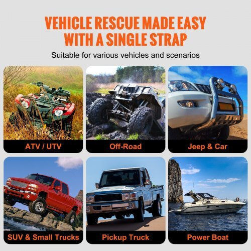 Vevor Recovery Rope 1" X 20' 38,000 Lbs Jeep Car Truck ATV UTV SUV Tractor Sznl1in20ft0hup3wv0