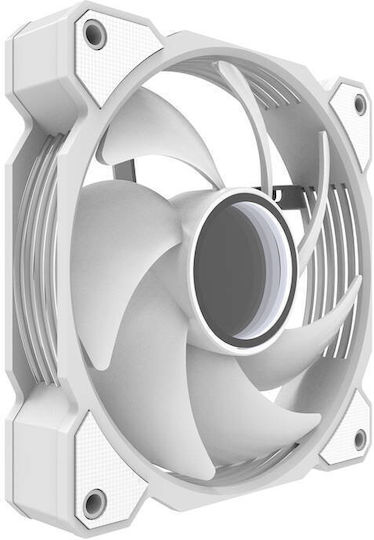 Darkflash DR08 Gehäuselüfter 120mm mit Weiß Beleuchtung und Verbindung 4-Pin PWM 3Stück Weiß