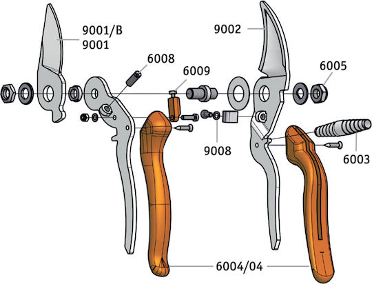 Lowe Baumschere Länge 21cm mit Maximalem Schnittdurchmesser 22mm