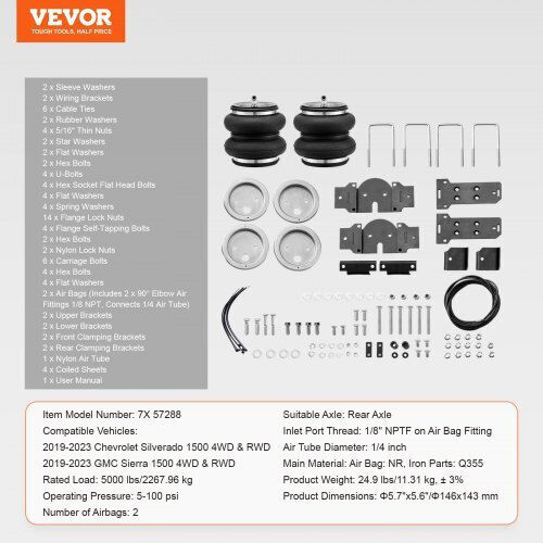 Σετ Αερανάρτησης Vevor Chevrolet Silverado Gmc Sierra 1500 2019-2023 Aqqnxjtj5000bebq7v0