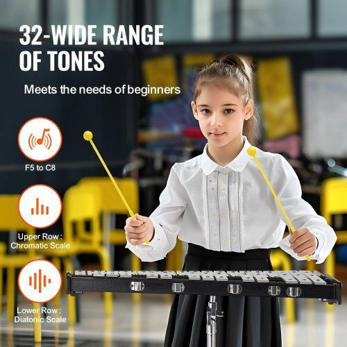 Glockenspiel Set 32 Notes Weights Stand & Cushion Vevor 32yfzqwzj8lxvktiav0