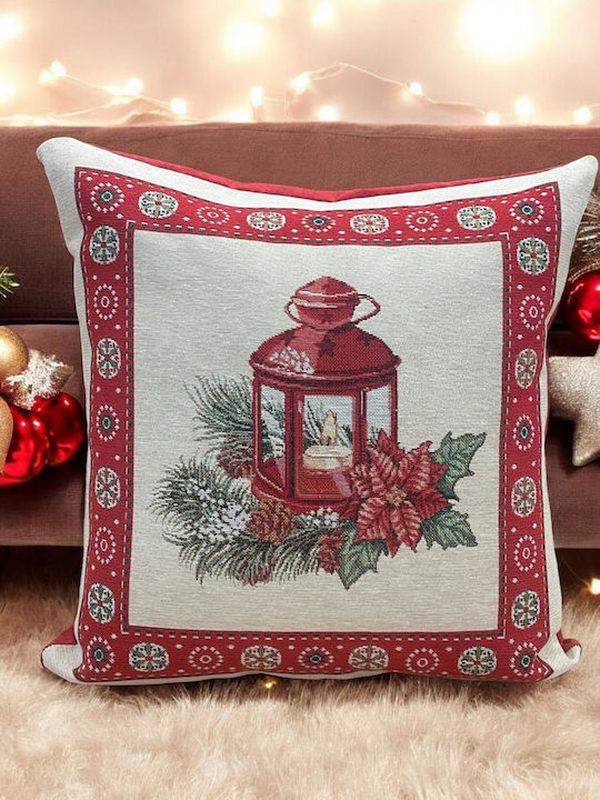 Linea Home Xmas Light Χριστουγεννιάτικη Διακοσμητική Μαξιλαροθήκη Τετράγωνη Πολύχρωμη 45x45εκ.