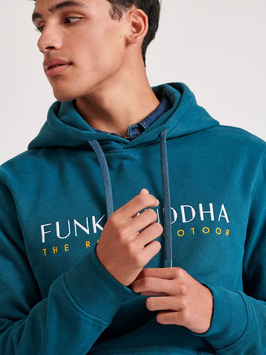 Sweatshirt with Hood Petrol Blue