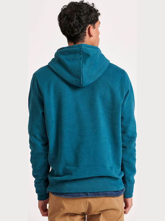 Sweatshirt with Hood Petrol Blue