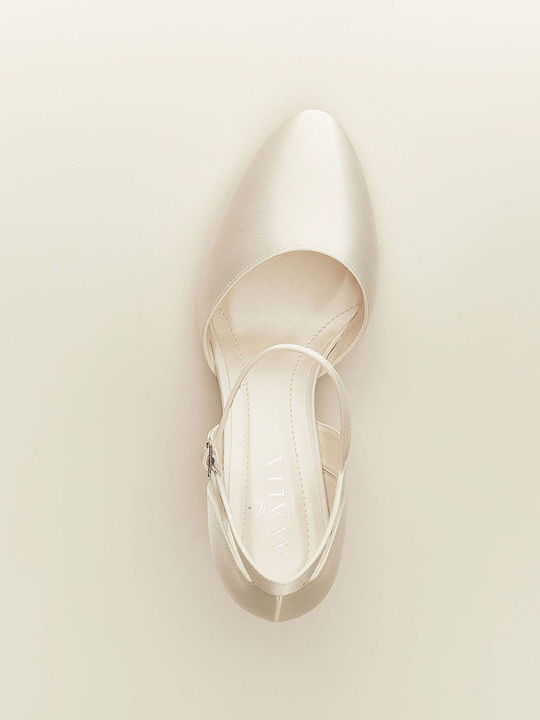 Star Pumps mit mittelhohem Absatz Ecru