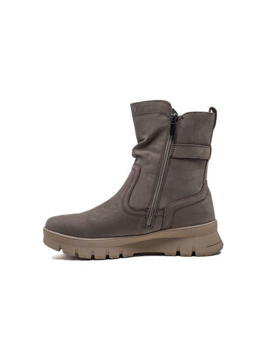 Leder Stiefeletten Damen Grün