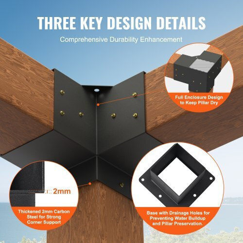 Vevor Base for Pergola made of Wood 15.24x15.24cm 8pcs