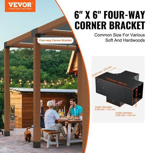 Vevor Basis für Gartenpergola aus Stahl 15.2x15.2cm 2Stück