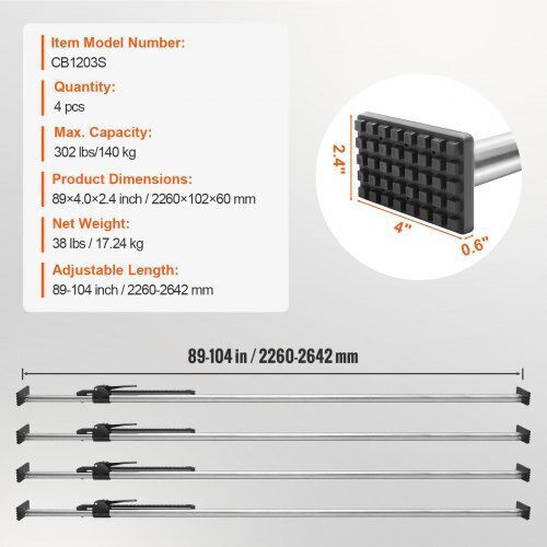 Verstellbare Laststange Vevor 89"-104" 4 Stück Hlycsjtj89104consv0