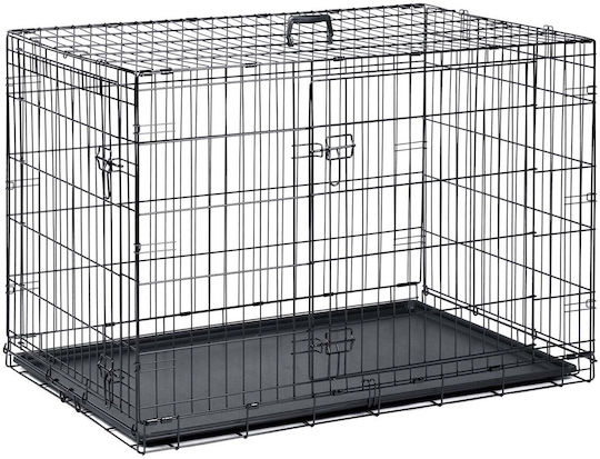 Pethaus Dog Wire Cage Large with 2 Doors Black 107x71x77cm