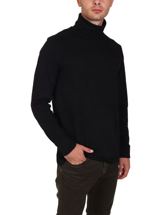 Langarm Herrenbluse Schwarz