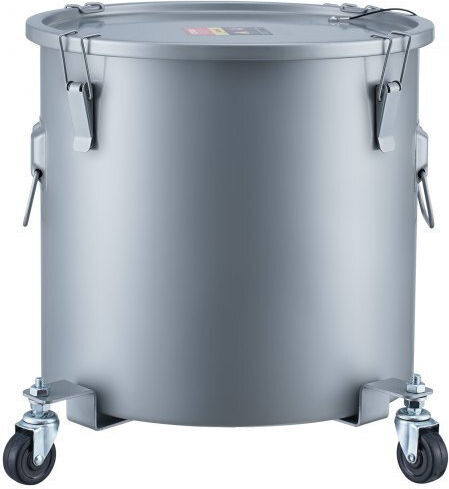 Vevor 16 Gal Oil Bucket with Wheels and Filter Gray Djlzgyzttg16kwcskv0