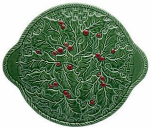 Bordallo Pinheiro Weihnachtlicher Salve Keramik Grüns D36cm.