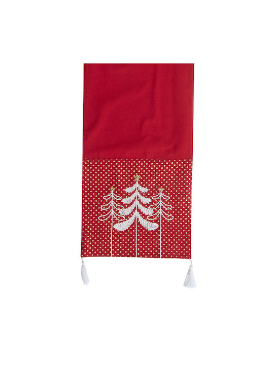 Nef-Nef Homeware Christmas Tablecloth Runner Fabric Red L33xW150cm.