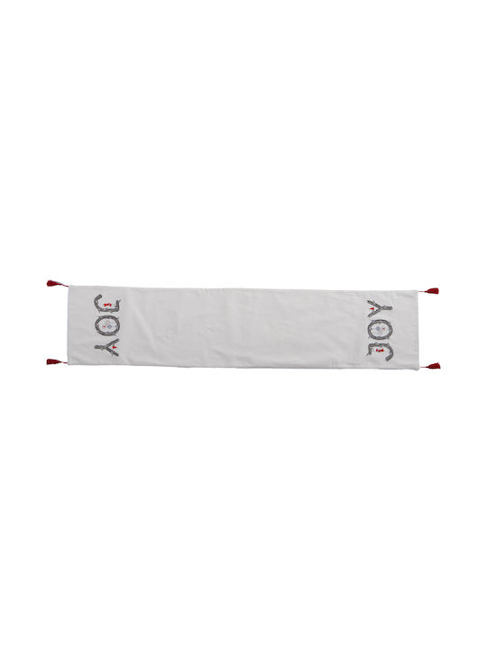 Nef-Nef Homeware Christmas Tablecloth Runner Fabric White L33xW150cm.