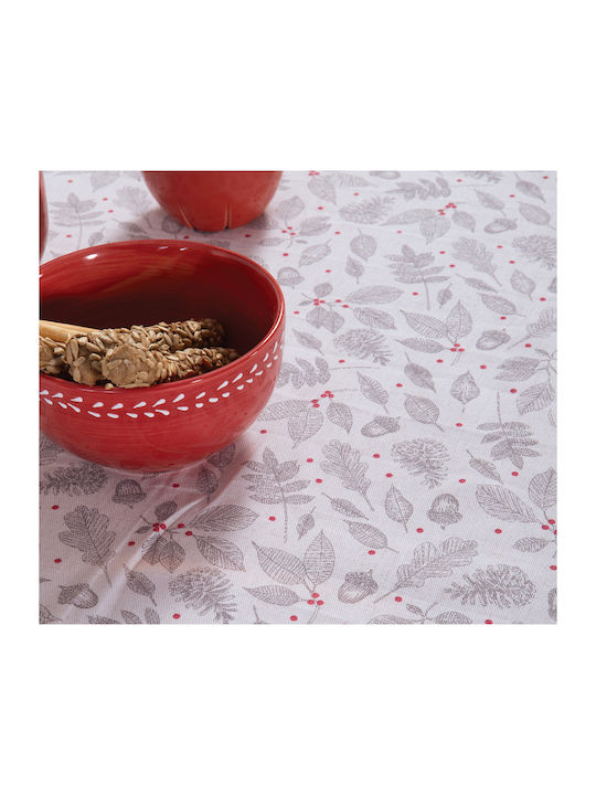 Nef-Nef Homeware Christmas Tablecloth Fabric White L140xW180cm.