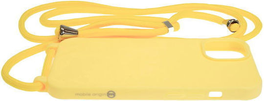 Mobile Origin Back Cover Silicon cu Curea Galben (iPhone 14)