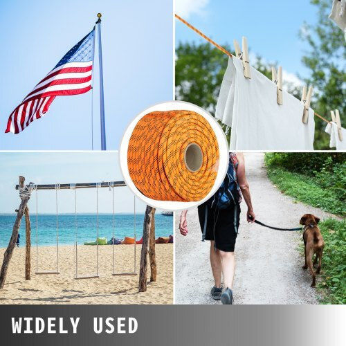 Vevor 9/16" Double Braid Polyester Rope 200ft 1100lbs Dlsbz16mmx61m0001v0