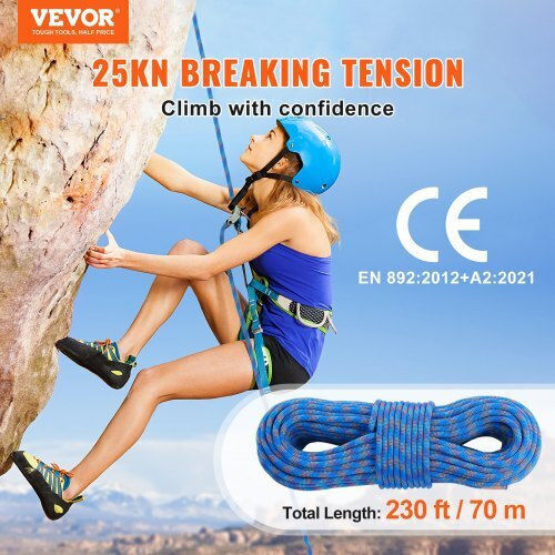 Vevor Climbing Rope 10.2mm 70m Blue Dsdls230yc10dese6v0