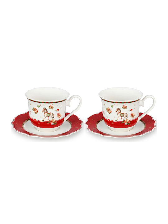 Marva Set Christmas Cups Porcelain Brown 2pcs